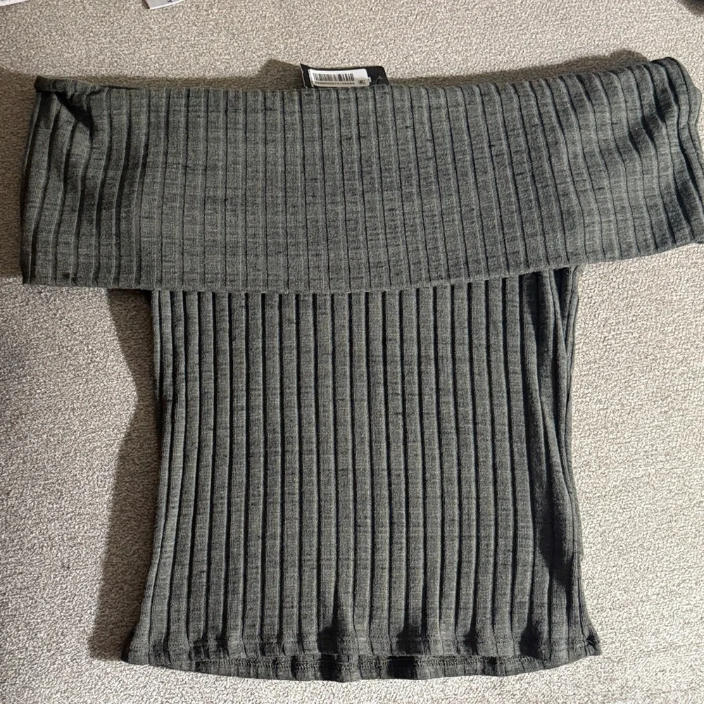 Express Off-Shoulder Ribbed Sweater - Picture 1 of 3